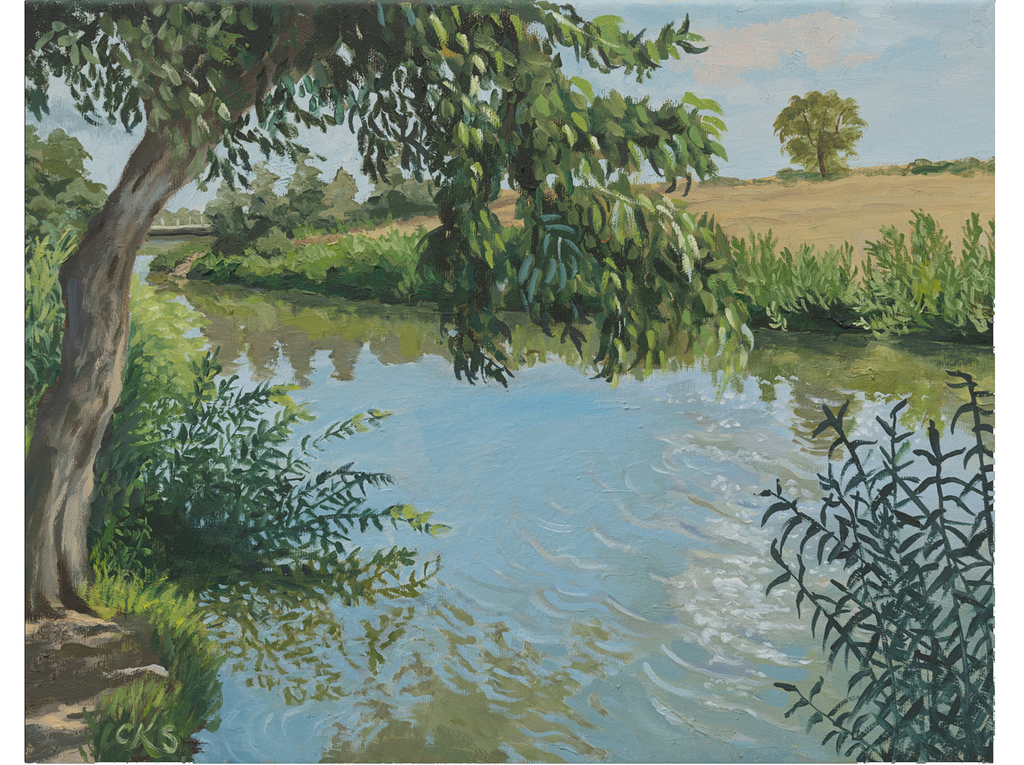 Jordan River Bank - High Resolution Print by Connie Shishkoff, Mounted