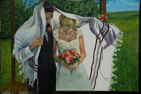 NEW! Smaller Format Under the Chuppah - 8" x 10" High Resolution Print by Connie Shishkoff - Mounted